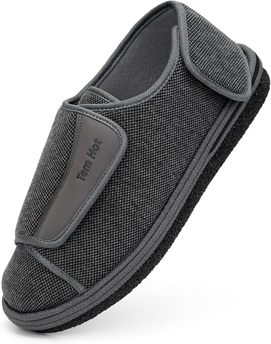 TemHot Diabetic Shoes for Men Women, Extra Wide Slippers for Swollen Feet, Wide Toe Box Adjustable Walking Shoes for Elder...