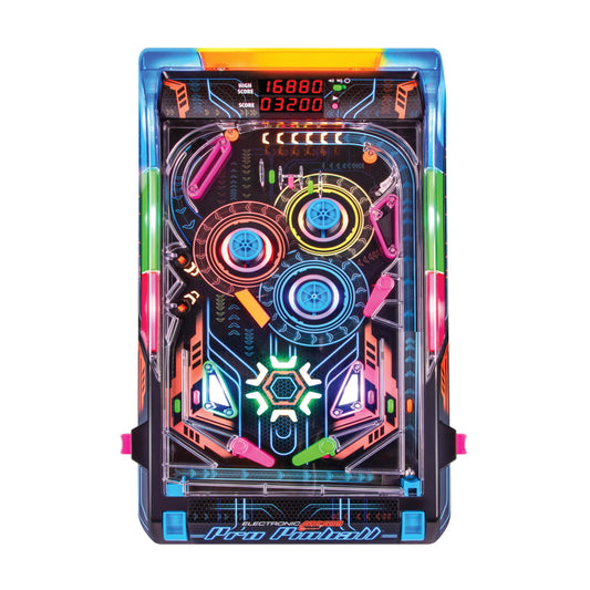 Merchant Ambassador Electronic Arcade Pro Pinball - Light & Sound Tabletop Game, Dual LED Scoreboard, 10 Professional-Grade Features, Adults Kids Age 6+
