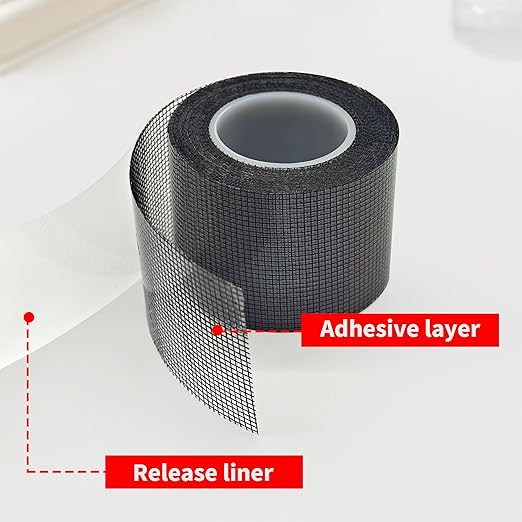 Windows Screen Repair Tape, 2 in x 20 FT Strong Adhesive Fiberglass Mesh Patch Tape, Waterproof Screen Rrepair Kit for Windows or Doors