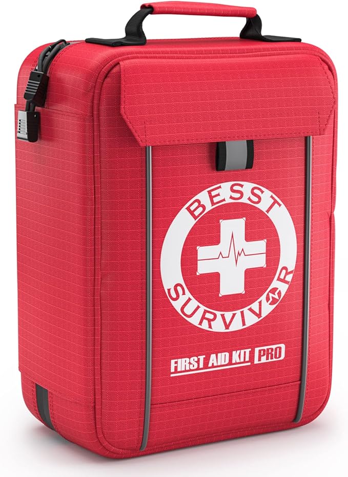 Professional Trauma First Aid Kit - Military-Grade Labelled Compartments & MOLLE System for Workplace, Outdoor, Car, Boat,...
