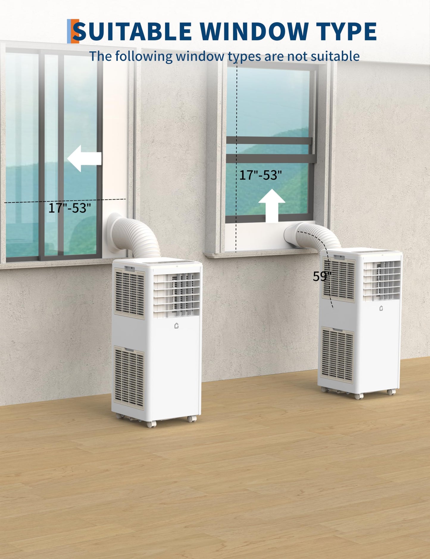 GarveeHome Portable Air Conditioner 8000 BTU – Compact Floor AC Unit with Dehumidifier, Fan, Sleep Mode & Remote, Energy Efficient Cooling for Small to Medium Rooms (Up to 350 Sq. Ft)