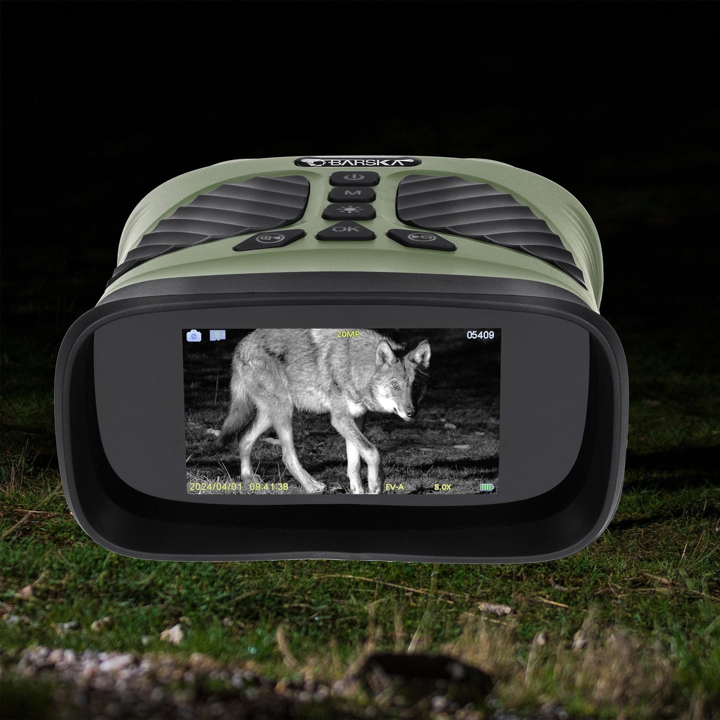 Barska NV-2 Night Vision Binoculars, 10X Magnification, 8X Digital Zoom, 43mm Lens, 3 Inch IPS Display, 40MP Photos, 2.5K Video, 820yd Range, 3-Level IR, USB-C Fast Charging, Day & Night Use