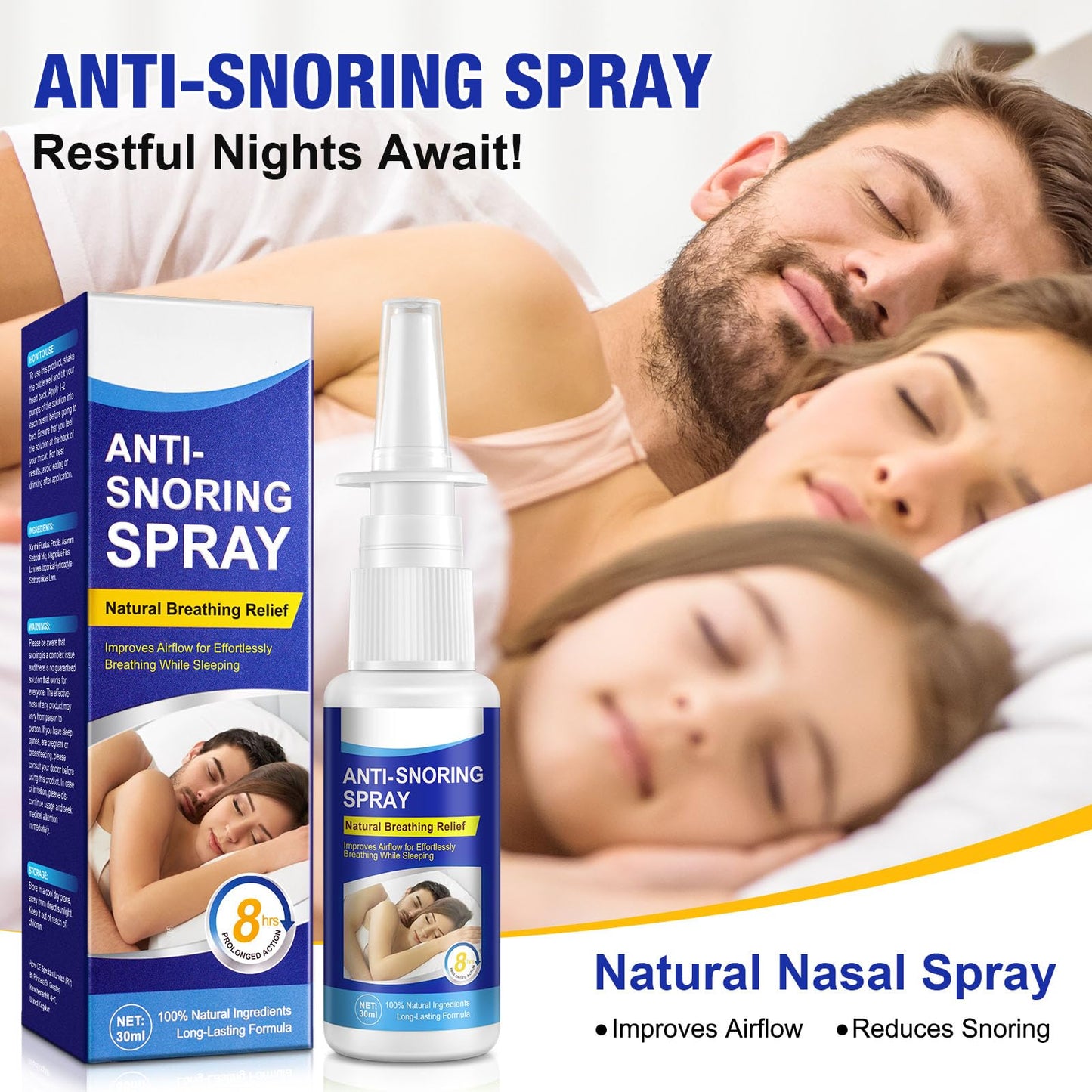 Anti Snoring Spray- Stop Snoring & Sleep Well - Effective Stop Snorer - Stop Snoring Immediately - Sleep Well All Night-SolvesSnoring ProblemApplicable to Both Men and Women -Convenient to Carry