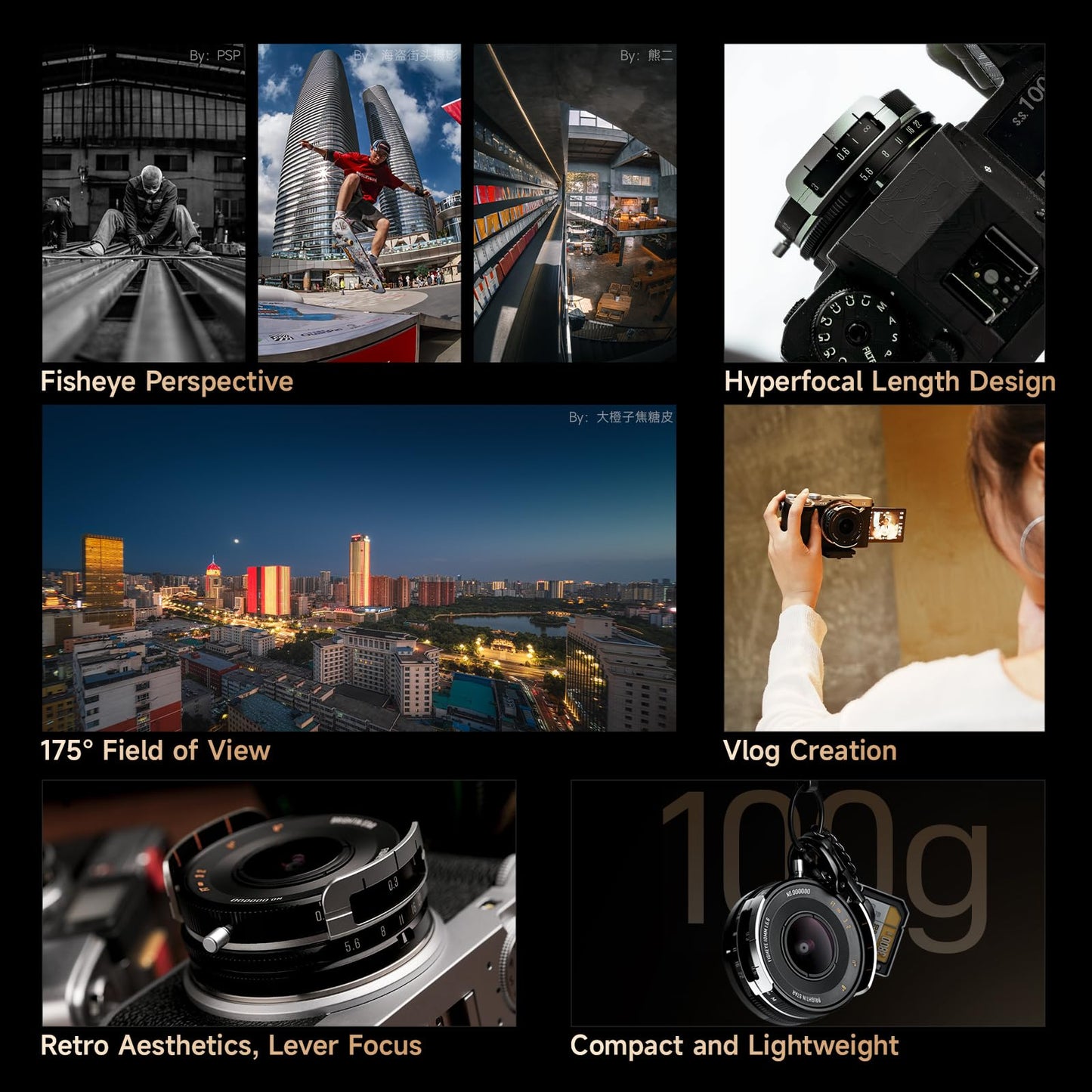 Brightin Star 10mm F5.6 Pro Fisheye Lens for Canon RF Mount, 175° Ultra-Wide Angle Manual Focus Prime APS-C Mirrorless Cameras Lens Fit for EOS RP, R, R5, R7, R6, R3, R10