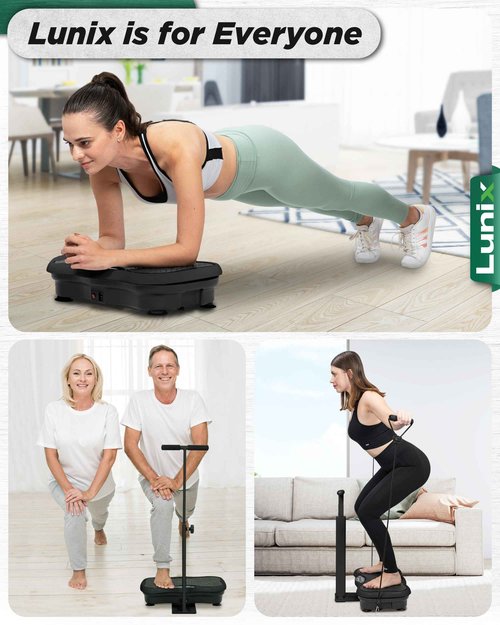 Lunix LX18 Vibration Plate Exercise Machine with Handles & Magnetic Acupoints, Power Platform for Lymphatic Drainage, Full Body Workout Home Fitness Equipment with Phone Holder