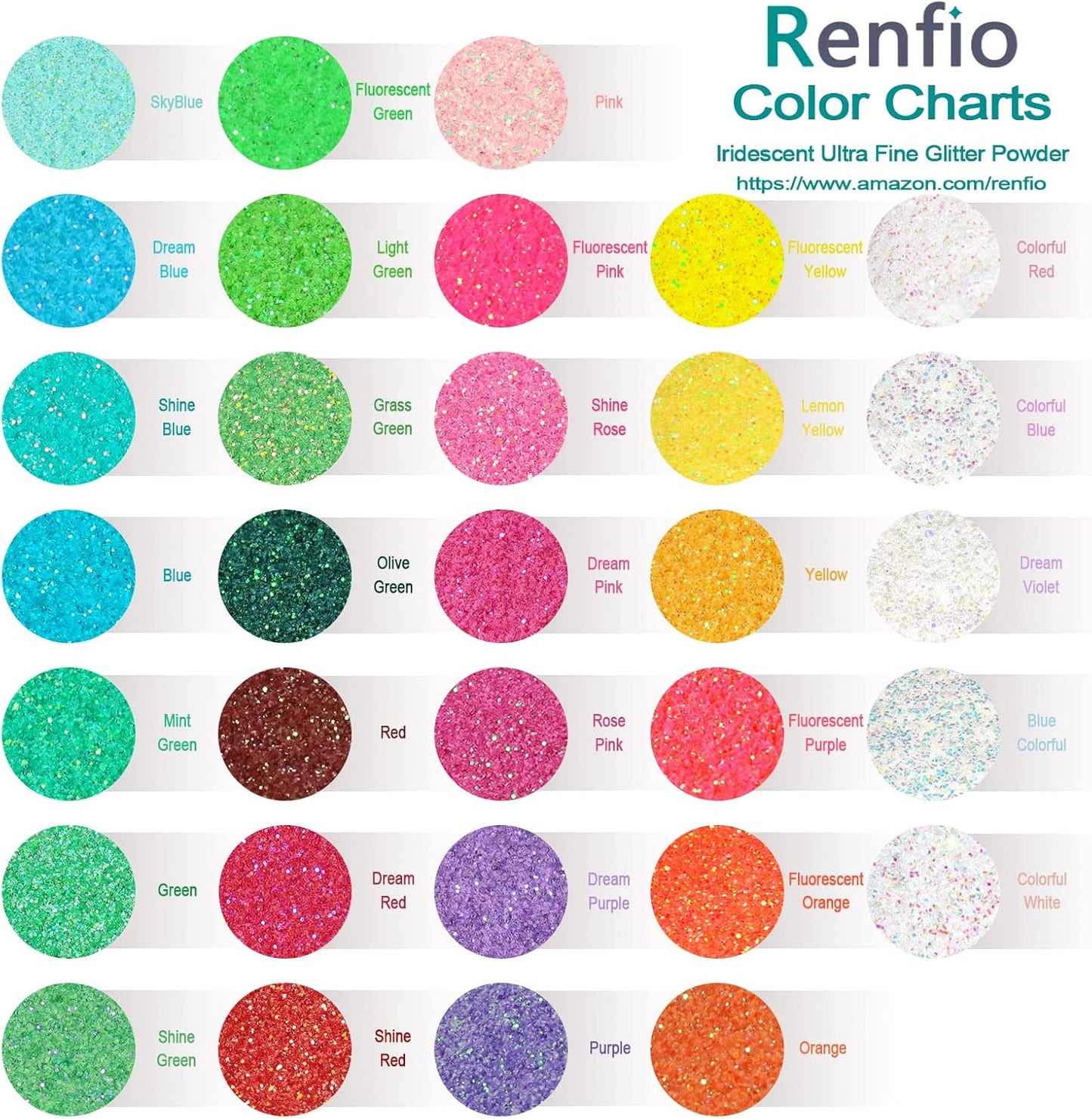 Renfio Iridescent Ultra Fine Glitter Powder Resin Supplies Glitters 1.94 Oz (55g) PET Flake Crafts Sequins 1/128" 0.008" 0.2mm Epoxy Chips Flakes for Tumblers Slime Painting - Purple