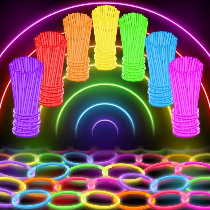 100 Ultra Bright Glow Sticks Bulk Party Pack - Halloween Glow in the Dark Party Supplies Pack - 8" Glowsticks Party Favors...
