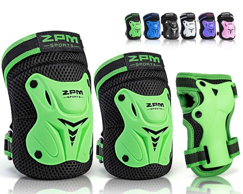 2PM SPORTS Green M Inline Skates & Green M Protective Gear Set