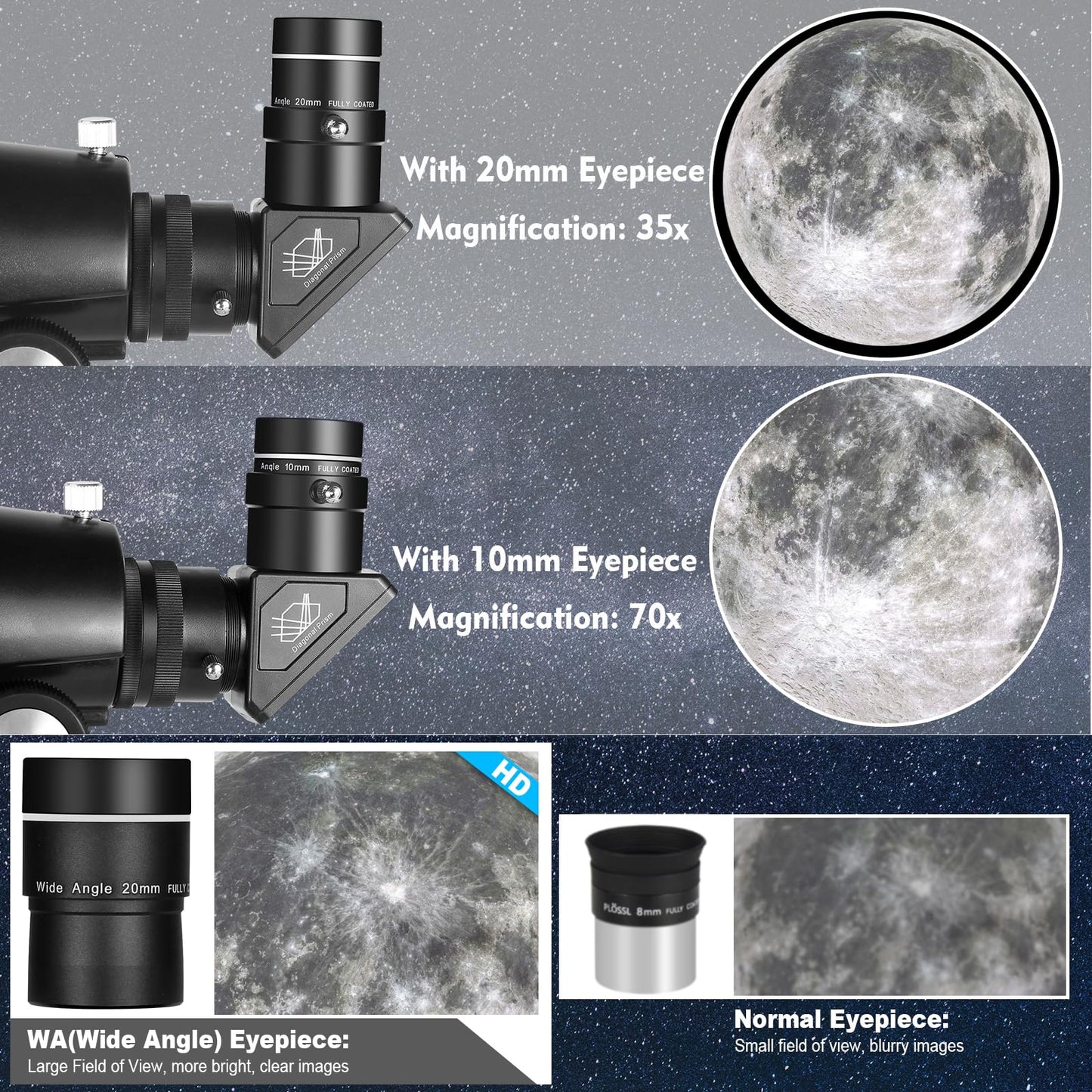 Telescope for Adults High Powered, 90mm Aperture 1000mm Refractor Telescopes for Adults Astronomy Telescopio with High Precision Adjustment, Ultra-Stable Vertisteel AZ Mount Base Tripod, Phone Adapte