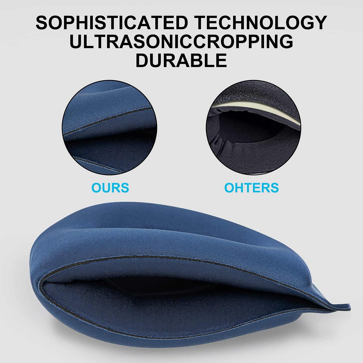 ALASKA BEAR 100% Blackout Sleep Mask Most Comfortable Contoured Eye Cups and Nose Covering for Women Men, 3D Pillowy Soft Light Blocking Eye Mask 0 Pressure on Eyelids & Eyelashes, Earplugs Set, Blue