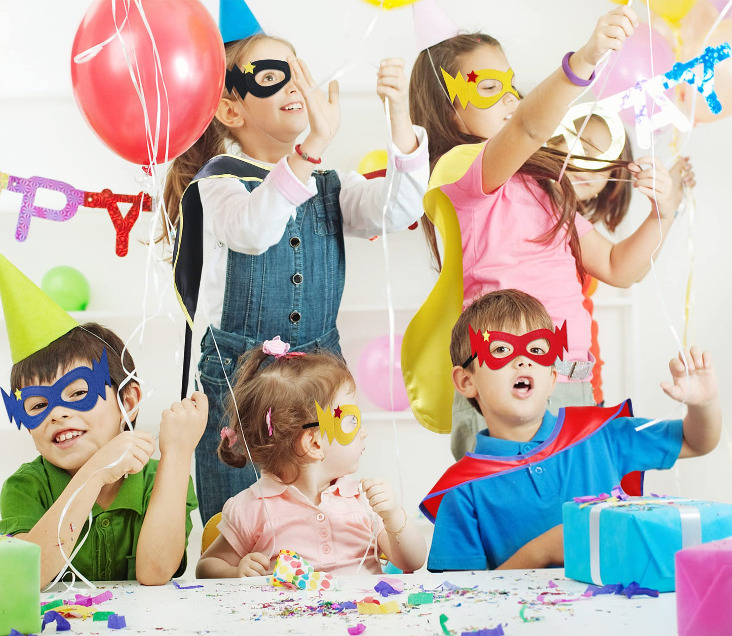 D.Q.Z Superhero-Capes for Kids 20 Sets, Birthday Gifts for Boys Girls Role Play, Super Hero Toys for School Halloween Party (Gold)