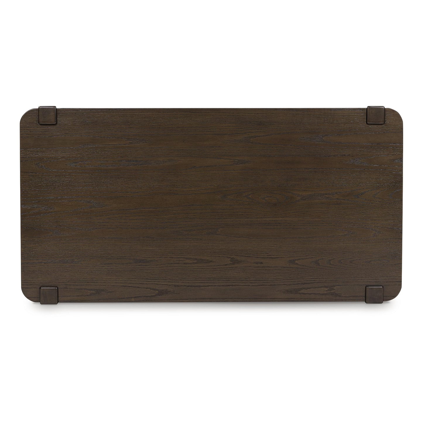 Signature Design by Ashley Breckington Contemporary Coffee Table with Lower Shelf and Casters, Dark Brown