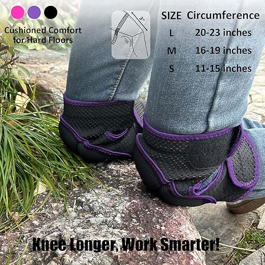 Knee Pads for Cleaning Floors for Women, Mens Knee Pads for Mechanic & Repair Work, Anti-Slip & Safety Knee Cushion for Kneeling on Hard Floor, Fit for Gardeners, Carpenters for Christmas, Purple Large