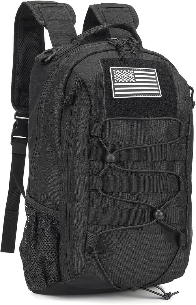 BAIXINGBAGS 20L Mini Small tactical backpack for men, MOLLE System Daypack black gym hunting backpack Comfortable for Hiki...