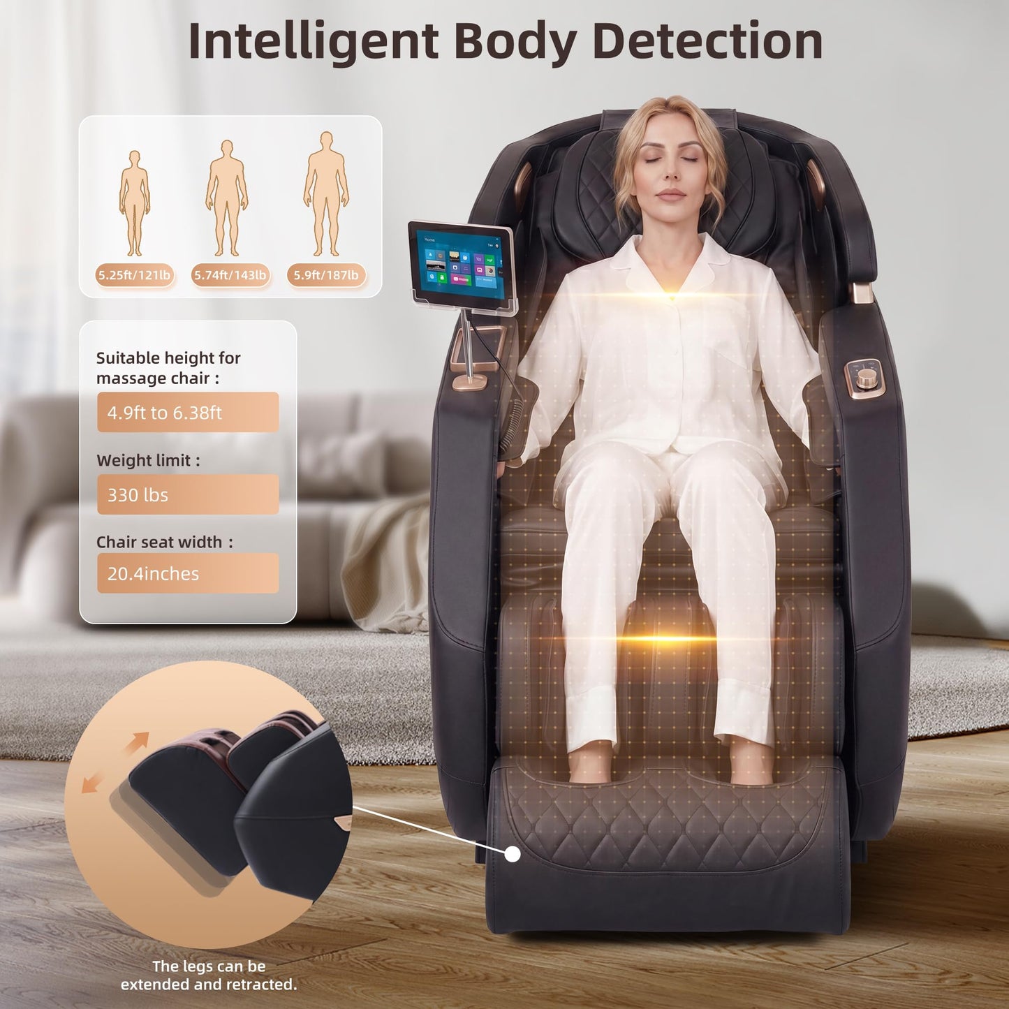 LIULINREST 2026 4D Massage Chair Full Body, Zero Gravity Massage Chair with SL-Track & Heating, Massage Shiatsu Recliner Chair with Smart Voice Control, Touchable Screen, Airbags, Foot Rollers (BLACK)