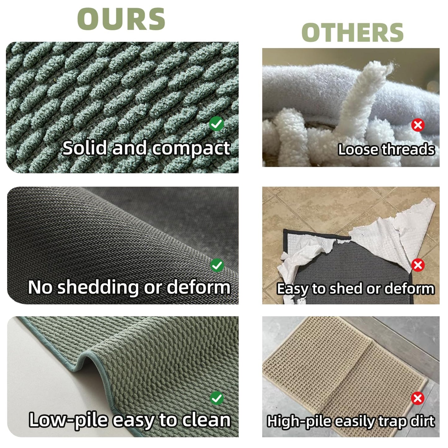 Bathroom Rugs Non Slip Washable, Super Absorbent Thin Bath Mat Small Quick Dry Low Pile Bathroom Rug, Sage Green 16"x24"