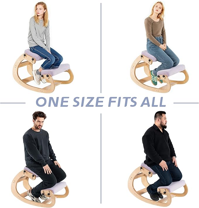 VDNEND Knee Chair Ergonomic for Office,Rocking Kneeling Chair Desk,Adjustable Posture Chairs for Relieve Neck or Back Pain,Balance Chairs for Work,Meditation,Home,Gifts for Men,Women,Her,Him