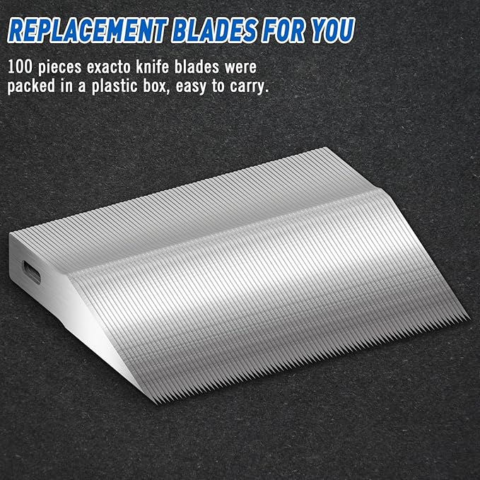 DIYSELF 100 Pack Exacto Knife Blades #2 | Hobby Knife Replacement Blades | Hobby Knife Blade Refills | Exacto Blade | Carbon Steel | Craft Precision Knives Refills (#2)