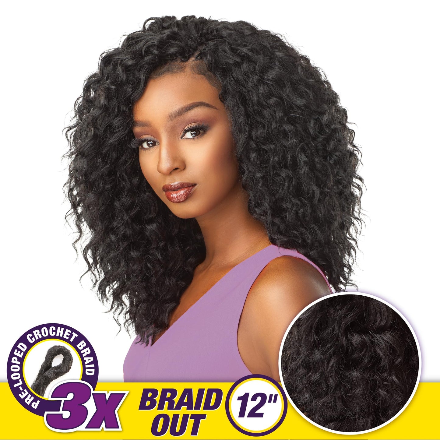 Sensationnel Lulutress crochet braiding hair - 3x braid out 12 inch pre made diy all kanekalon synthetic locs twists (2 DARKBROW