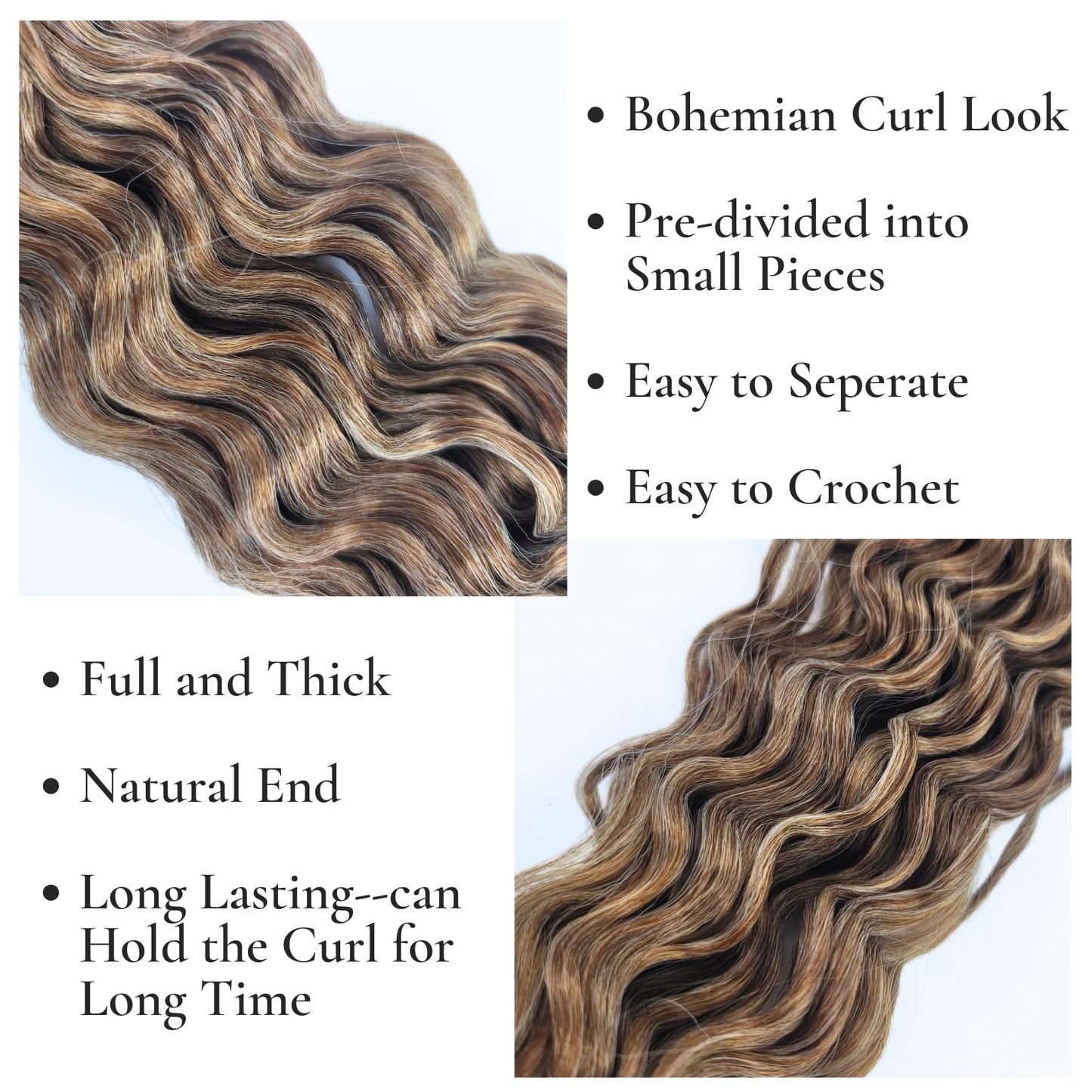 Dark Ash Blonde Braiding Hair Pre Stretched for Boho Braids Mixed Synthetic Deep Wave Boho Braids Hair for Braiding