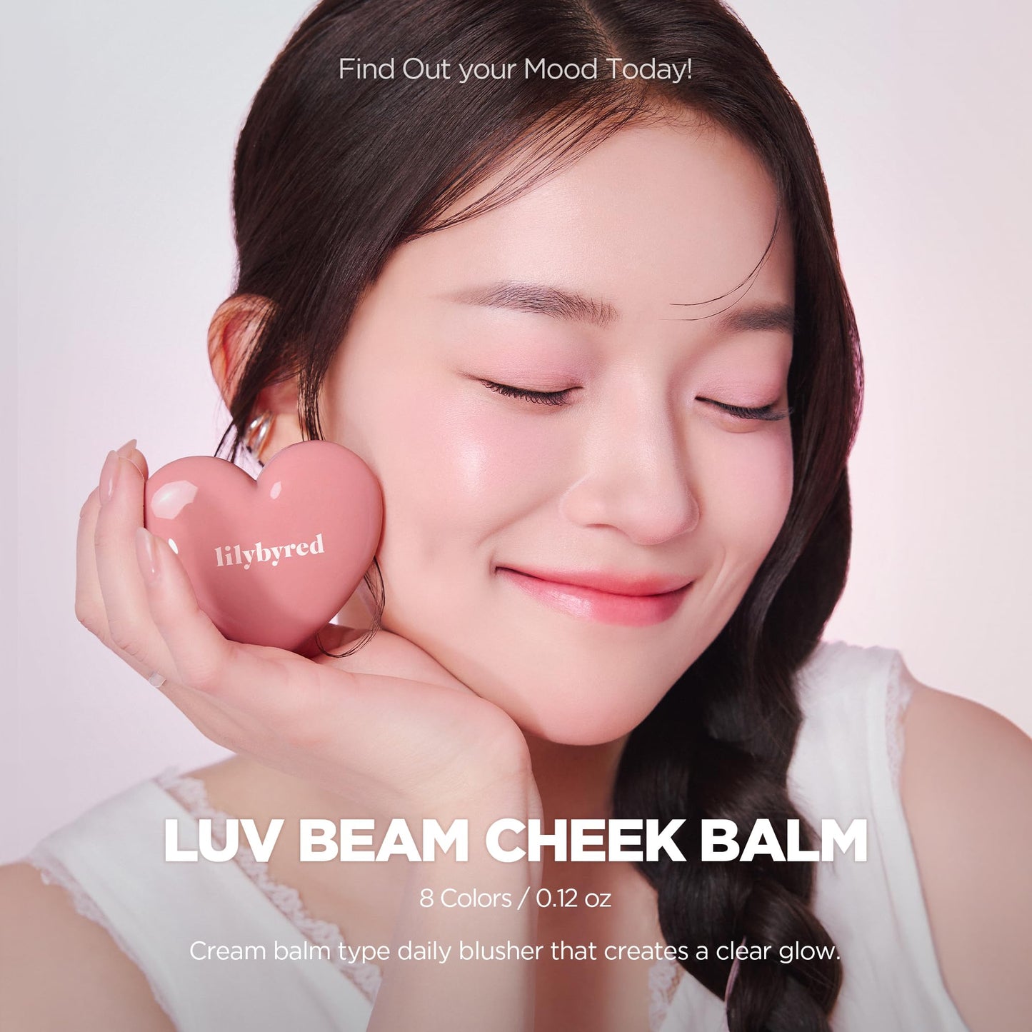 lilybyred Luv Beam Cheek Balm | Heart-Shaped Korean Cream Blush, Semi-Matte Finish, Long-Lasting, Blendable & Buildable, Soft Cr