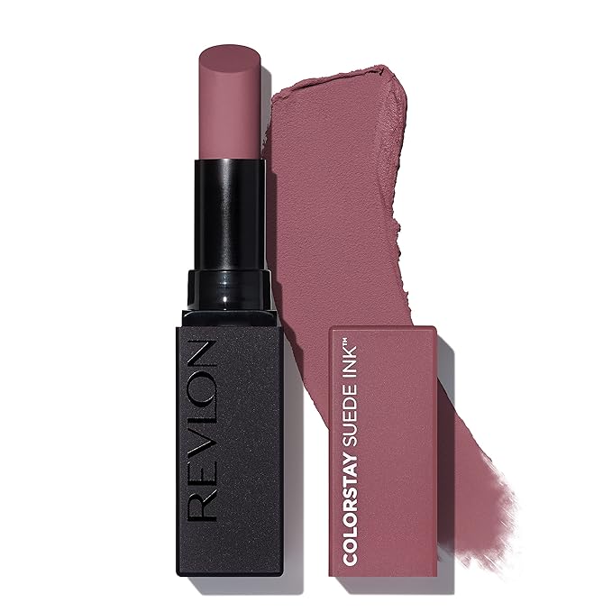 Revlon Lipstick, ColorStay Suede Ink, Built-in Primer, Stocking Stuffer for Women, Waterproof, Smudge-proof, Matte Color, 012 Power Trip, 0.09 oz