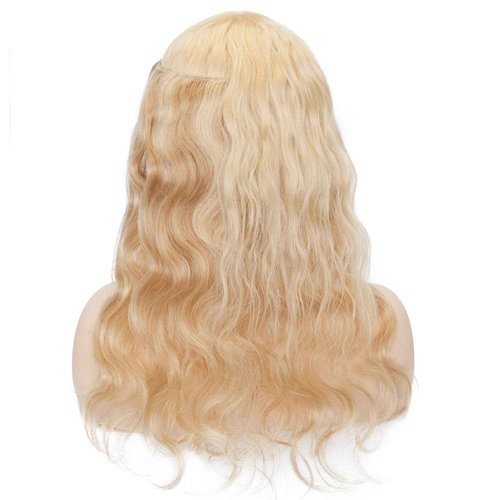 S-noilite Wire Hair Extensions Human Hair with 2 Clips Wavy Balayage Secret Wire Hair Extensions with Adjustable Headband 20" 70g Fish Line Hairpieces For Women #18/613 Ash Blonde/Bleach Blonde