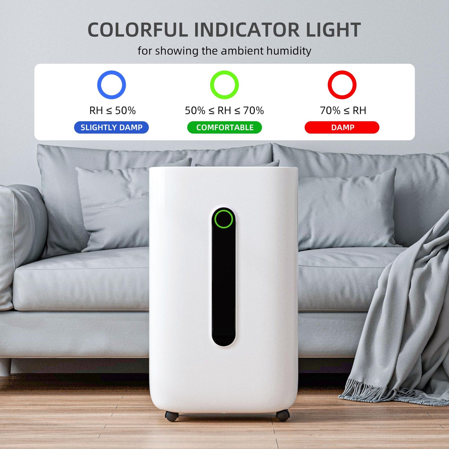 5,000 Sq.Ft 80 Pint Dehumidifier for Basements and Home-with Drain Hose,1.7Gallon Water Tank,Intelligent Humidity Control,Dual Protection and 4 Modes,for Large room
