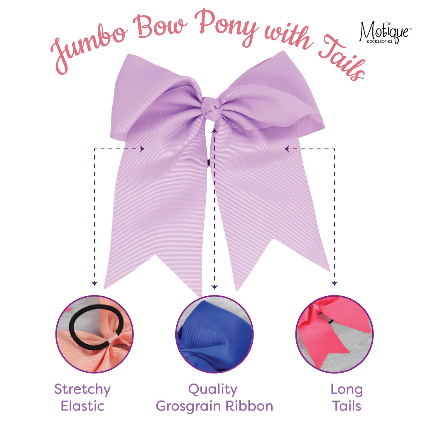 Orange Jumbo Bow Pony with Tails