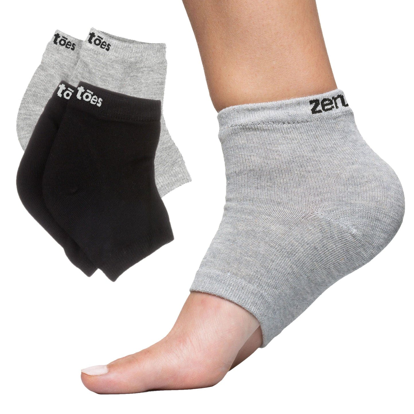 ZenToes Men's Moisturizing Cotton Sleep Socks with Vitamin E, Olive Oil and Jojoba Seed Oil to Soften and Hydrate Dry Cracked He