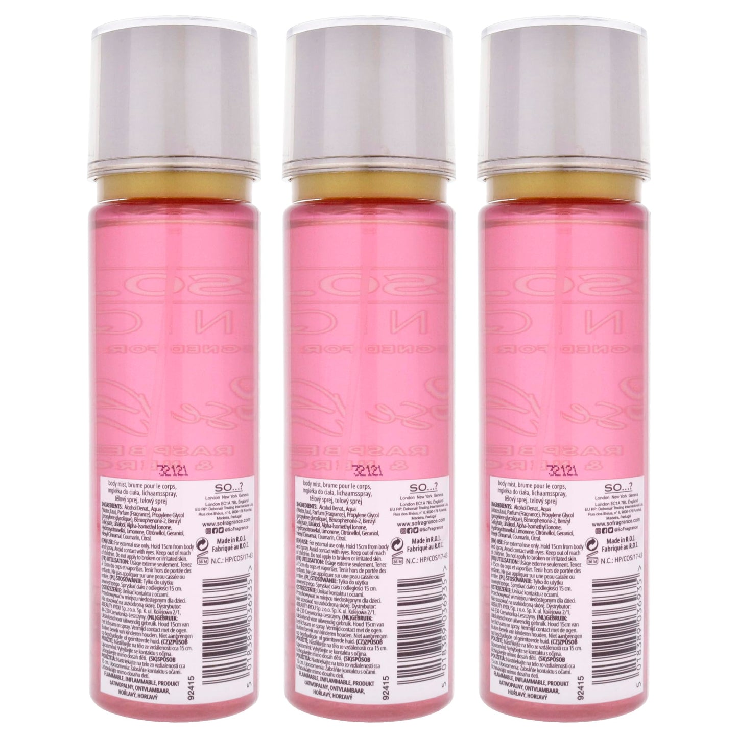 So...? Unique Body Mist - Rose Berry for Women - 5.1 oz Body Mist - Pack of 3