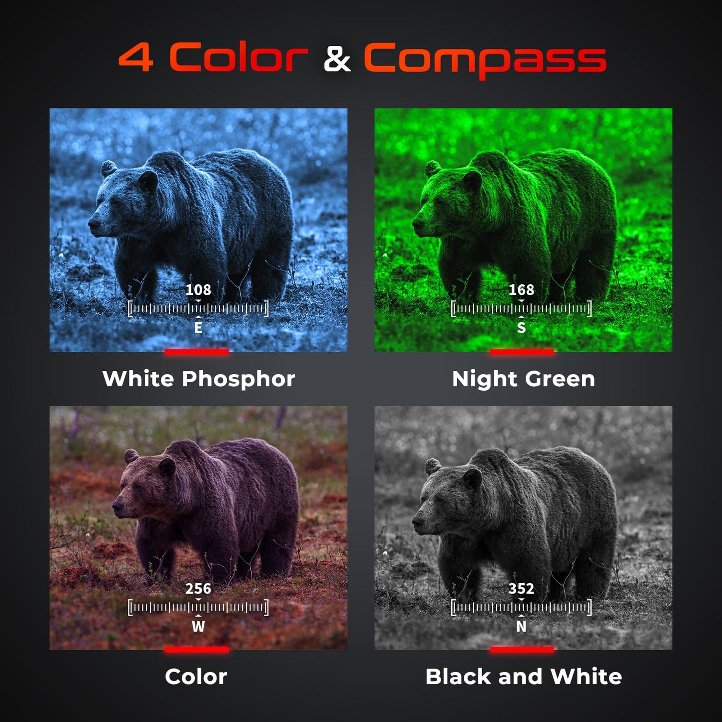 GOYOJO GNG2K Night Vision Monocular - 2K / 60Hz Refresh Digital Night Vision Goggles, Helmet Mountable, Stealth Infrared 940nm NVG with 0.0001 Lux Sensor, 4 Color Modes for Tactical/Hunting/Camping