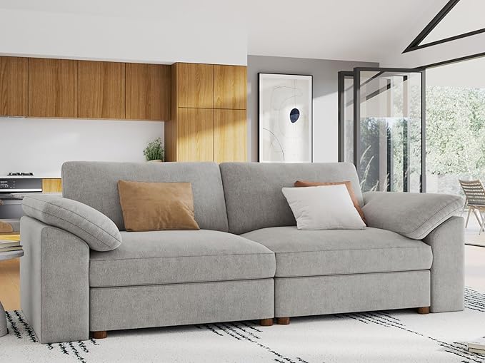 EASE MOOSE Modern Loveseat Sofa for Living Room, Comfty 2 Seat Solid Wood Frame Sofa, FSC Certified Modern Deep Seat Couch