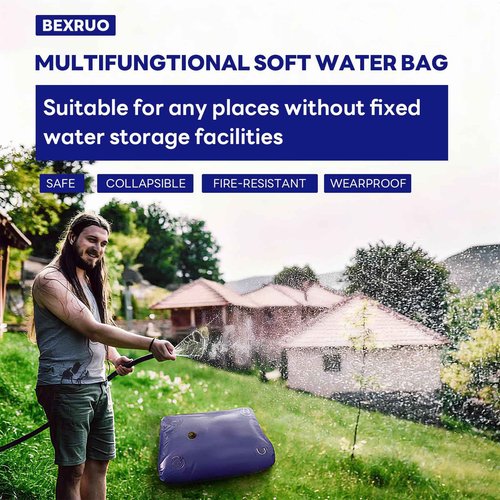 BEXRUO 760 L/200 Gallon Water Bladder Tank, Blue Portable RV Water Tank, Large Capacity Water Storage Bladder for Camping, Garden, Emergency, Outdoor Sports