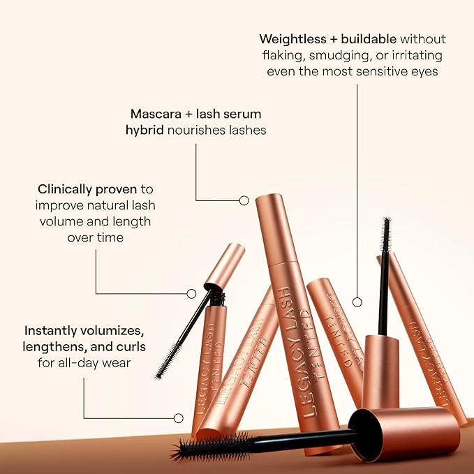 Live Tinted Legacy Lash Volumizing and Lengthening Black Mascara - Instantly Lifts, Curls & Defines - Weightless, Buildable & Flake-Free - Clean Formula Original Size
