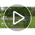 4ft Folding Table with Adjustable Height, 3-Level Foldable Table with HDPE Top & Steel Legs, Portable 4 Foot Folding Table...