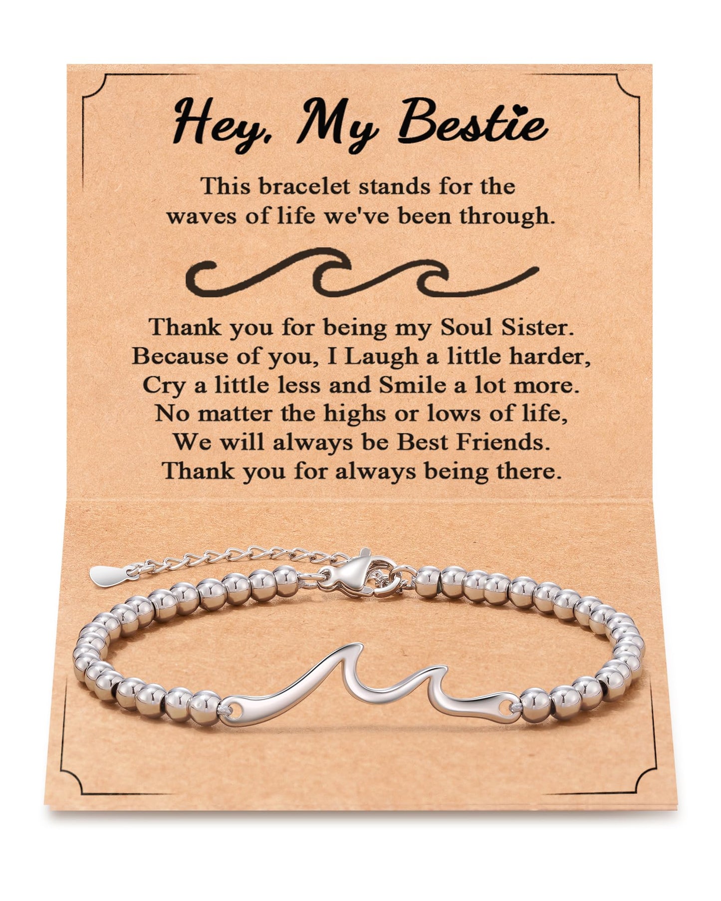 Tarsus Best Friend Birthday Gifts for Women, Unique Friendship Gifts for Women Best Friend Bracelet Friendship Bracelet Bestie Soul Sister Cool Christmas Mothers Day