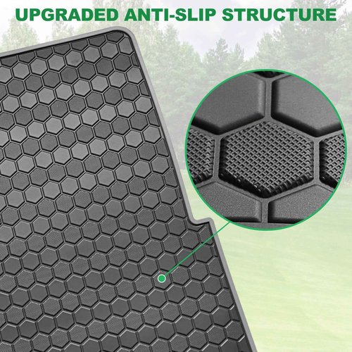 EZGO TXT Golf Cart Floor Mat, Upgraded Full Coverage Liner Mat Replacement Install Easily Thick Rubber Anti-Slip, Fit EZGO TXT (1994+), EX1 (2020), Valor, Cushman Workhorse&Express S4 Gray Trim