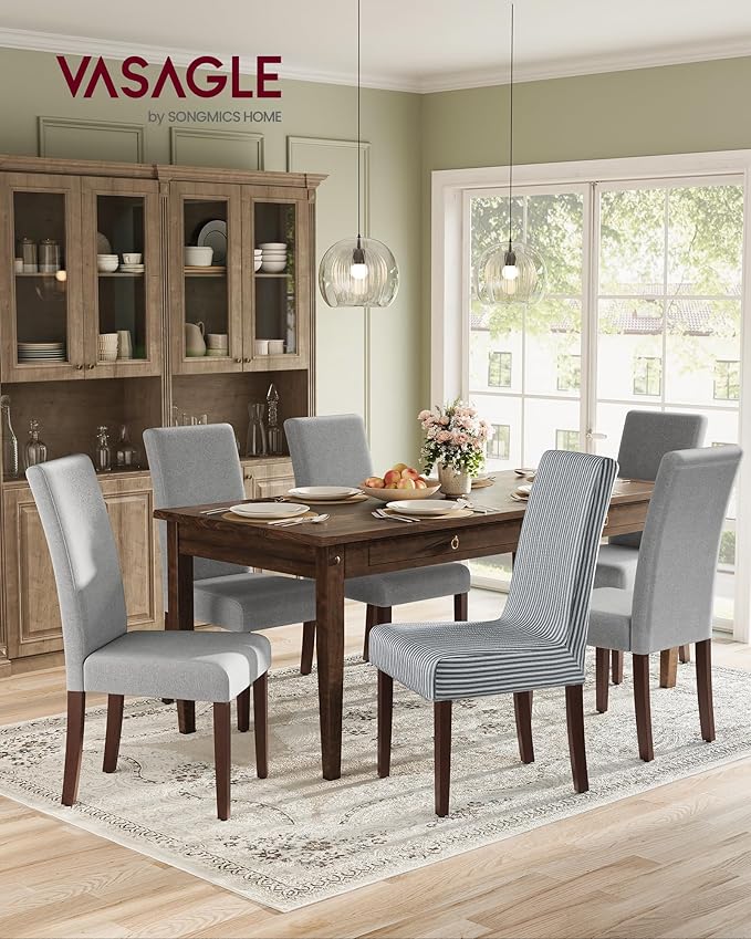 VASAGLE Dining Chairs, Parsons Chairs with Removable Fabric Cover, High Back, for Dining Room Kitchen, Set of 4, Thick Seat, 22.8 x 18.9 x 39.4 Inches, Dove Gray UKDC152G14