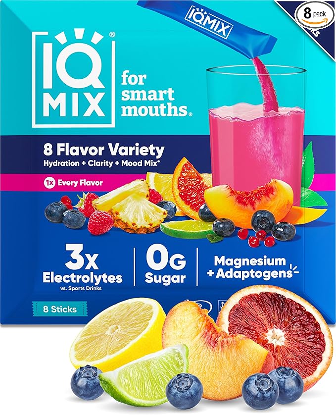 IQMIX Hydration Electrolyte Powder - 4-in-1 Formula for Hydration, Mental Clarity, Mood & Recovery - Sugar-Free, Keto Drin...