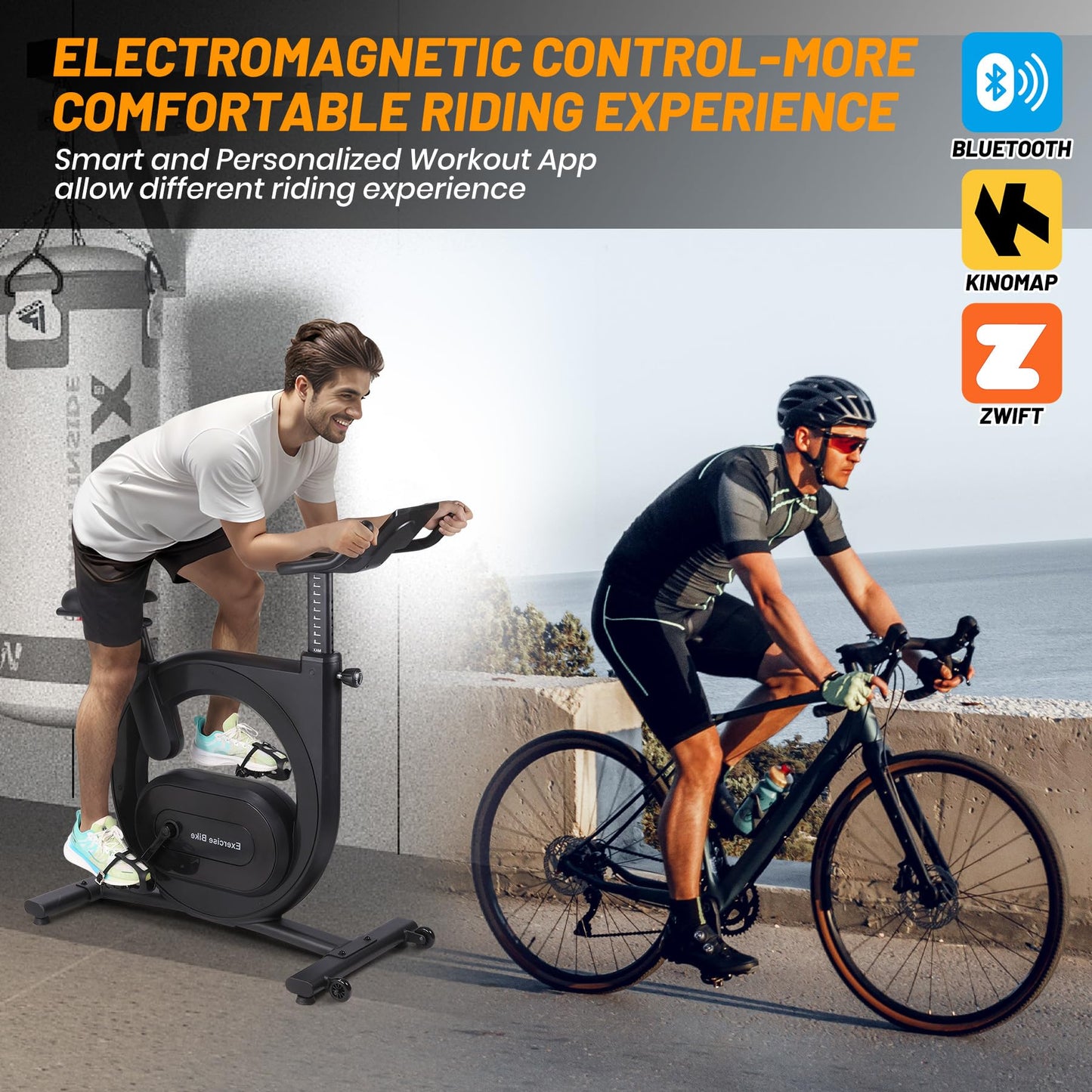 GAOMON Exercise Bike for Home, Indoor Cycling Bike with 32-Level Magnetic Resistance, Smart Workout Music App Connectivity, LED Display & 300 lbs Capacity - Premium Home Gym Equipment