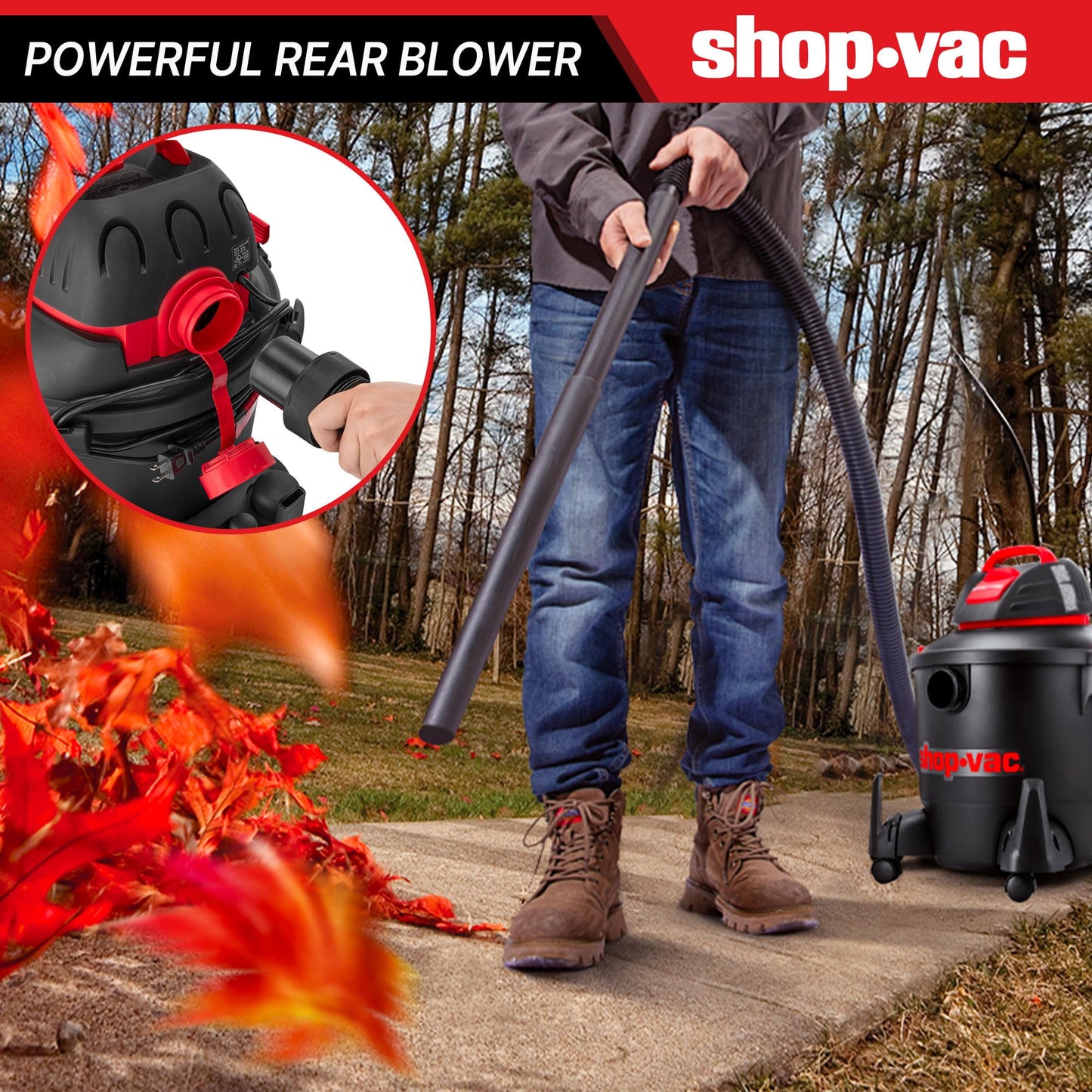 Shop-Vac 5922805 Wet/Dry Vacuum, 8 Gallon, 4.5 Peak HP, 1.25 Inch Diameter x 7 Foot Hose, 6 Foot Cord, Ideal for Jobsite, Garage, Workshop & Home