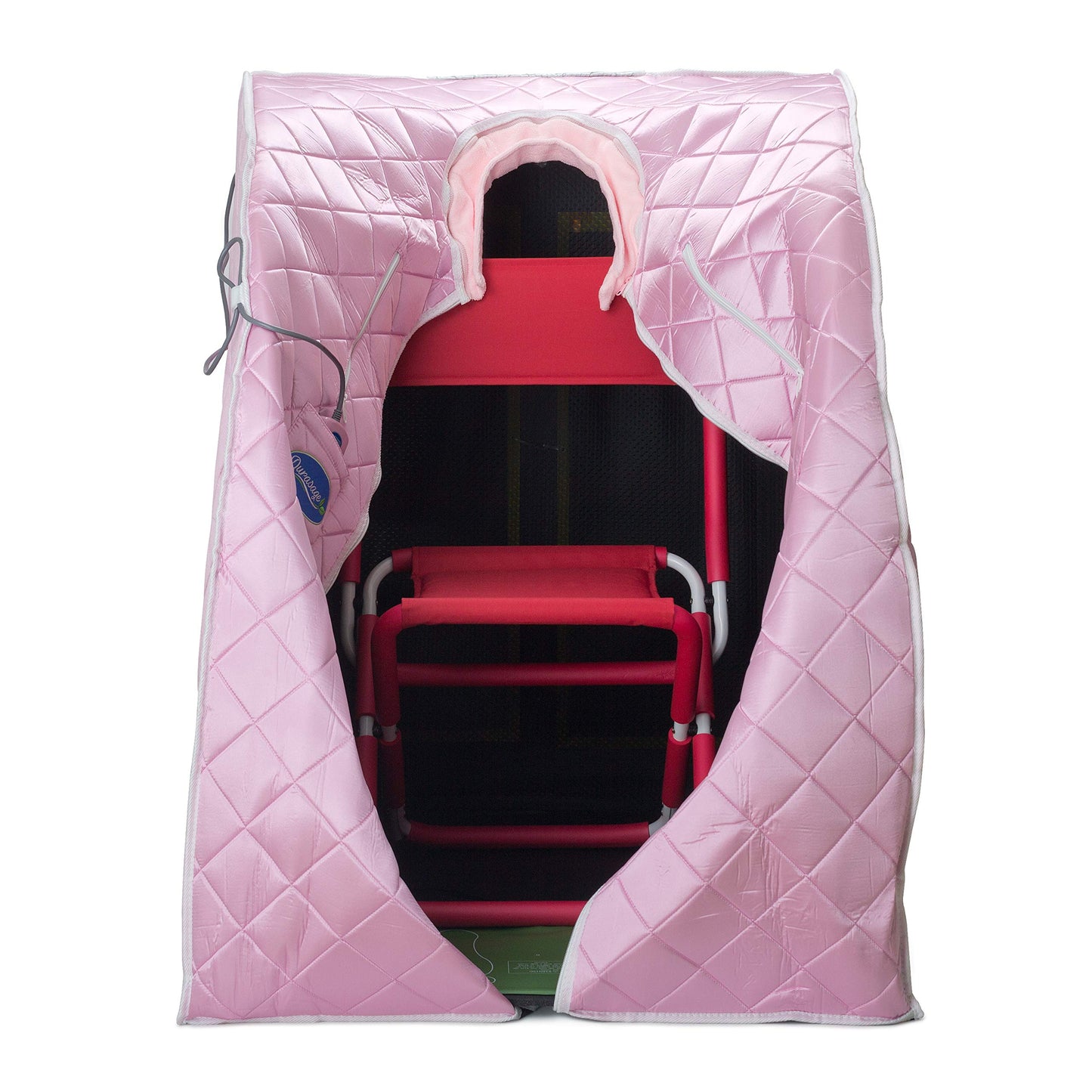 Durasage Personal Ultra Low EMF Portable Infrared Sauna Spa for Home – Detox, Relaxation, 30-Min Timer, Handheld Remote, Heated Footpad, and Chair (Light Pink)