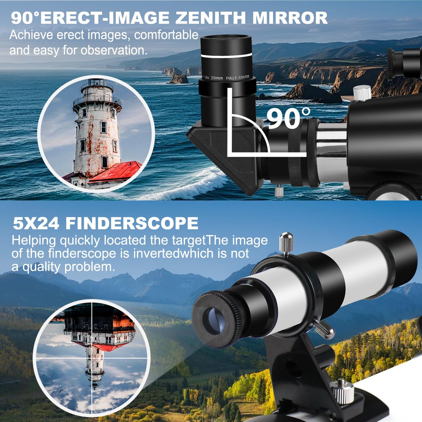 90mm Aperture 800mm Refractor Telescope for Adults High Powered Telescopes for Astronomy Beginners – Professional AZ Mount Tripod, HD Optics, Phone Adapter