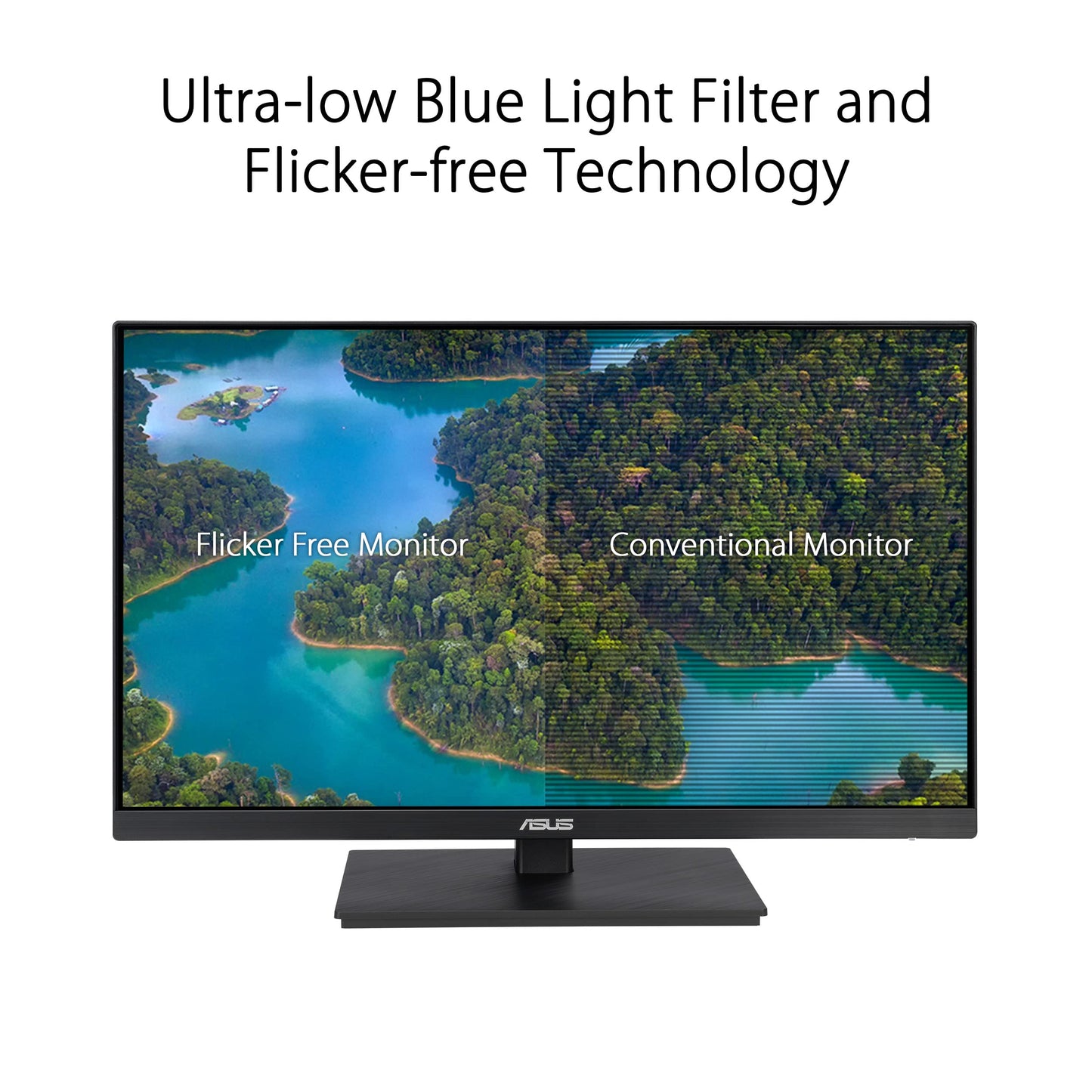 ASUS 24” 1080P Monitor (VA24EQSB) - Full HD, IPS, 75Hz, Built-in Speakers, Eye Care, Low Blue Light, Flicker Free, VESA Mountable, Height Adjustment, Frameless, DisplayPort, HDMI, VGA, USB Hub,Black