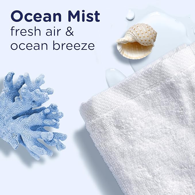Downy Light Laundry Scent Booster Beads, Ocean Mist Scent, 12.2 OZ, In-wash fabric beads designed to be gentle with a light boost of scent, No Heavy Perfumes