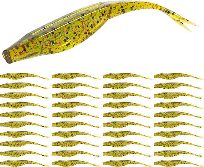 Probite Forked Tail Soft Baits- Realistic Jerk Bait & Fluke Action Soft Lures for Bass, Trout & Crappie - Versatile Freshw...