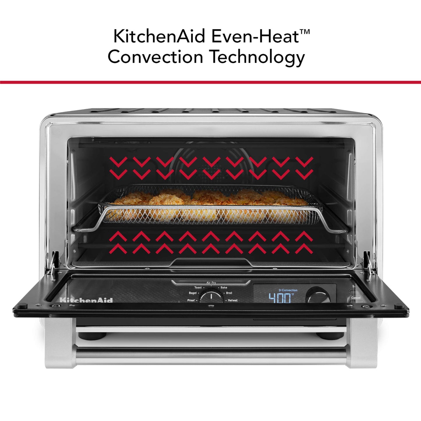 KitchenAid Digital Countertop Oven with Air Fry & Pizza Stone, KCO128BM, Black Matte