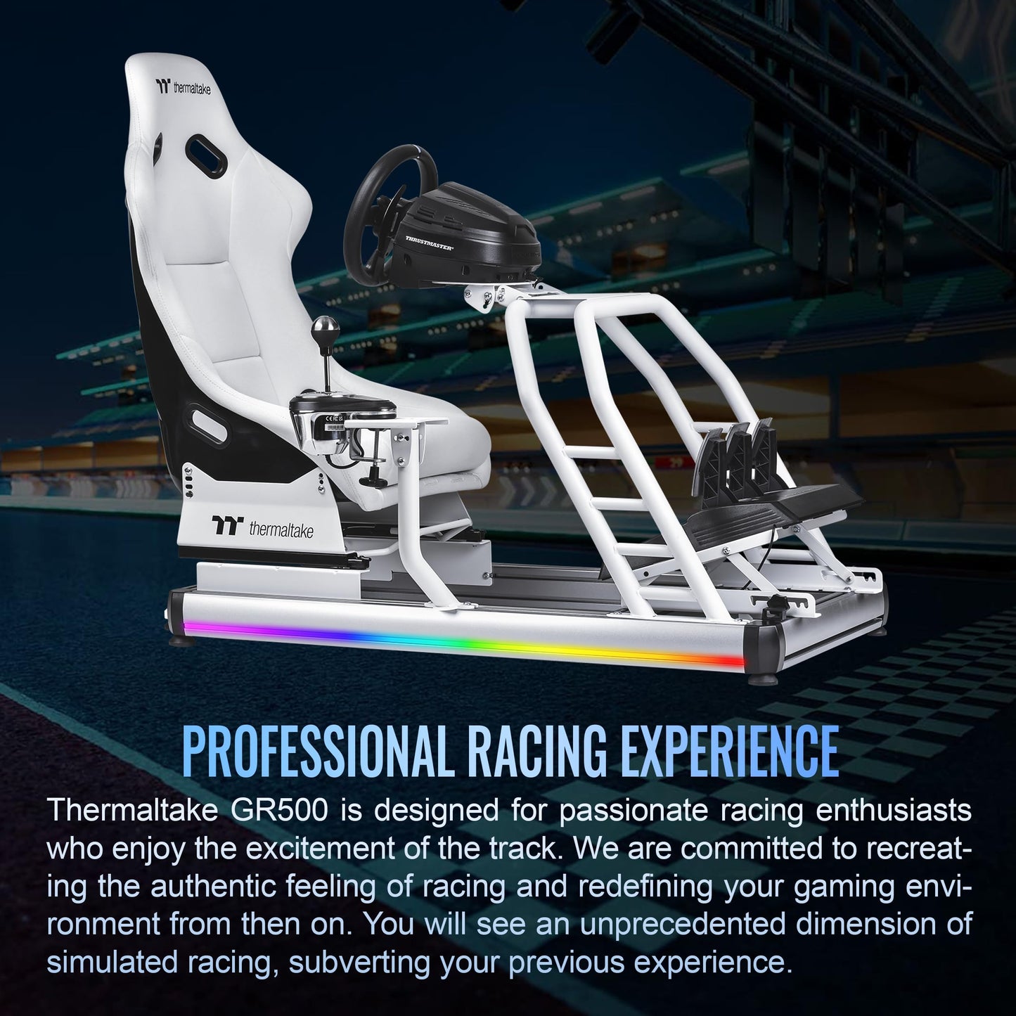 Thermaltake GR500 White Racing Simulator Cockpit, GSC-R50-CPASWH-01