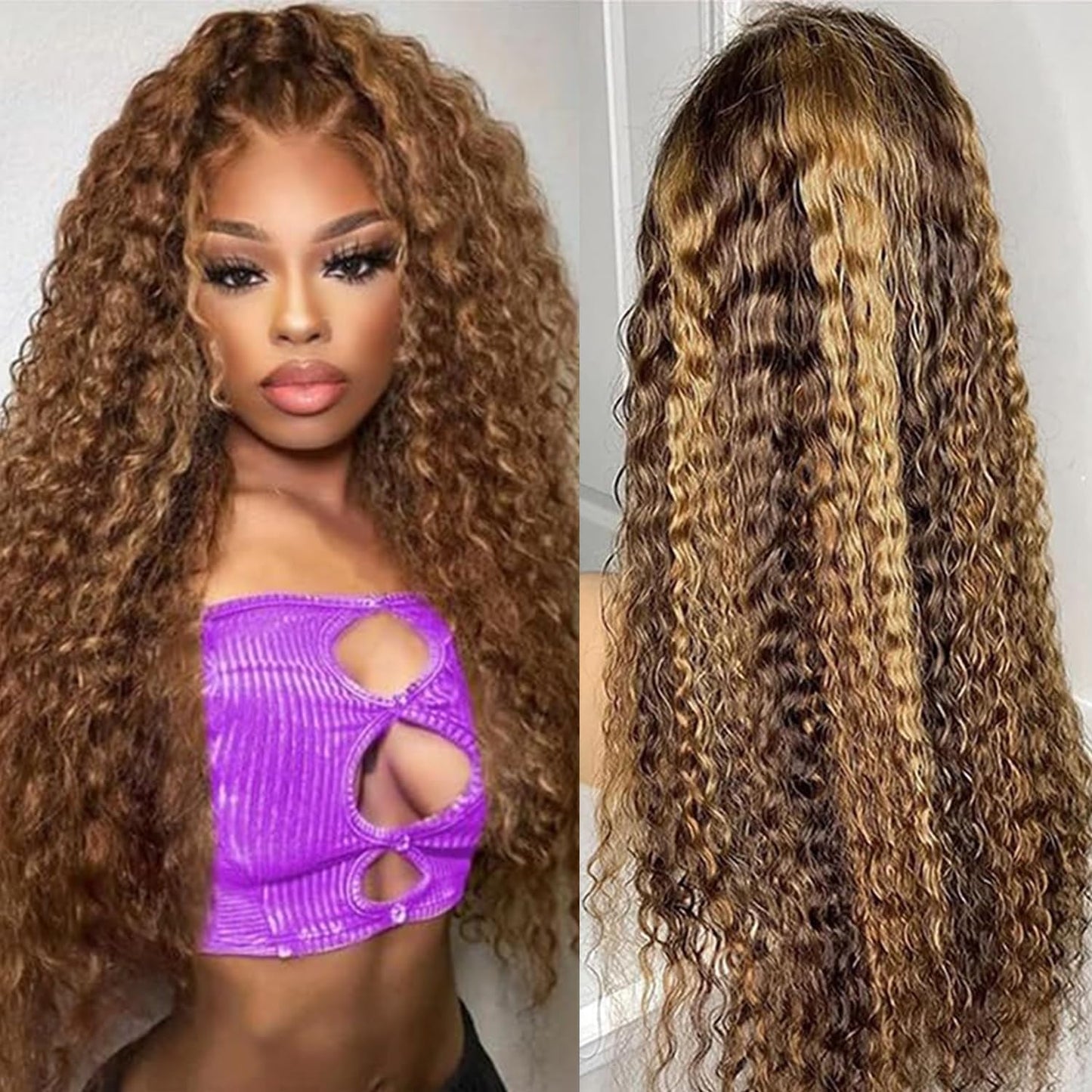 Ombre Lace Front Wigs Human Hair Highlight Deep Wave 5x5 HD Lace Closure Wigs Human Hair Pre Plucked Honey Blonde Wig Human Hair